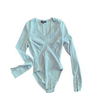 7 For All Mankind Angel Bodysuit in Sky Blue Size: Small​